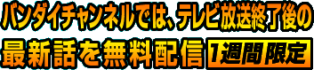 �o���_�C�`�����l���ł́A�e���r�����I����̍ŐV�b�𖳗��z�M�@1�T�Ԍ���