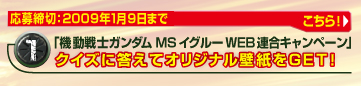 「機動戦士ガンダム MSイグルーWEB連合キャンペーン」クイズに答えてオリジナル壁紙をGET!